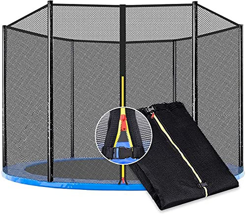 NBVNBV Trampolin Netz Sicherheitsnetz Ersatznetz, Ø 153cm 183cm 244cm 305cm 366cm 430cm 488cm Trampolinnetz für 6/8/12 Stangen Reißfest Outdoor Trampolinschutz Ersatzteile