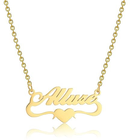 RWQIAN Prénom Personnalisé Collier Acier Inoxydable Nom Personnalisé Chaîne Femmes Personnaliser Bijoux Colliers Prénom Argent/Or/Or rose