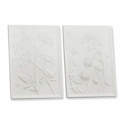 Loberon Bild 2er Set Carrefour, weiß | Blume, Bezauberndes Deko-Duo, Ein Blickfang in jedem Raum, Kunstvolle florale Motive