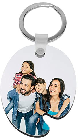 Porte-Clef en Bois personnalisé Photo – Porte clefs en Forme de Palette de Peinture – en Fibre de Bois et imprimé avec Une Photo – Porte Clef Personnalisable