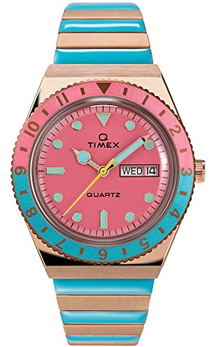 Timex Women Analogue Watch with a Stainless Steel Strap Q