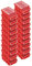 PAFEN Stapelboxen Set – 20x Stapelbox mit Deckel 160 x 75 x 115 mm – Sichtbox Stapelbox für Werkzeugwand Lagerbox, Rot