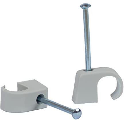 ALPTEG Nagelschelle 10-14 mm, Nagel 2 x 45 mm, grau