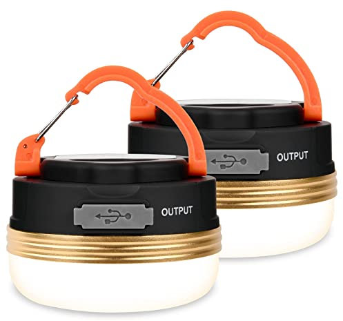 flintronic Lámpara Camping, Lámpara Camping Recargable, Linterna Camping Portátil, Linterna de Camping LED con 3 Modos de lluminación y Super Imán para Camping, Senderismo, Pesca(2 Piezas)