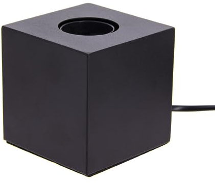 Xanlite, Lampe à Poser Cube en Métal Noir, Culot E27, Design Moderne et Élégant, Éclairage Pratique pour Bureau ou Salon, Ambiance Contemporaine