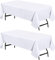 Utopia Kitchen Polyester Tischdecke 140 x 240 cm (2er-Pack, Weiß) Maschinenwaschbare Tischdecke Ideal für Partys, Veranstaltungen, Hochzeiten und Restaurants (55 x 95 Zoll)