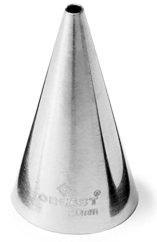 Forgast Boquillas de Repostería Profesionales | Acero inoxidable | Redondo 2 mm | Para decorar tartas, cupcakes, donuts, galletas | Boquillas para manga pastelera | Apto para lavavajillas