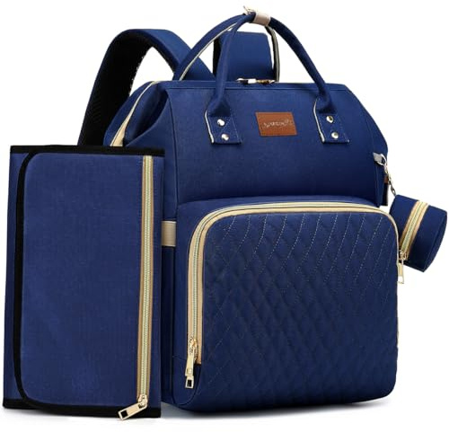 ROSEGIN Wickelrucksack Groß - Baby Wickeltasche Rucksack Wasserdicht & Leicht mit Wickelunterlage, Schnullertasche & Kinderwagenhaken - Diaper Bag Babytasche für Mama & Papa
