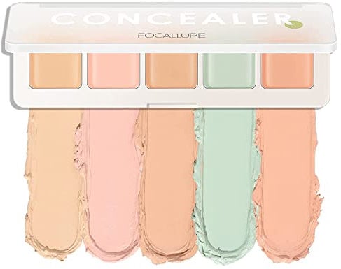 Anglicolor Concealer Palette, 5-Farbige Matte Konturenpalette, Korrigierende Contouring Foundation Palette, Concealer Unter Den Augenringen, Mischbare Farbtöne (01 Farbkorrekturpalette)