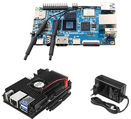 Yklhsocneg FüR Orange Pi 5B 8 GB RAM + 64 GB EMMC Entwicklungsboard RK3588S 8 Core 64 Bit Prozessor Programmierung Motherboard EU-Stecker