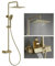 BEITH Colonna Doccia con Miscelatore Termostatico, Sistema Doccia per Pianoforte a 3 Funzioni, 11in/27cm Piazza Soffione Doccia, con Miscelatore Vasca ad Incasso, Regolabile in Altezza, Stile A