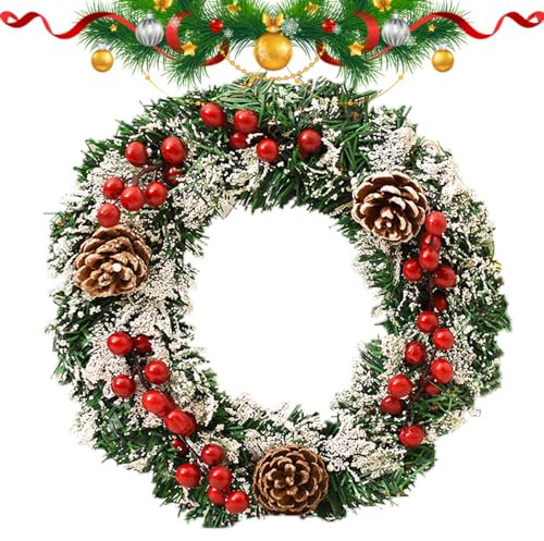 30cm Weihnachtsdeko Kranz Tür,Türkranz Haustür Außen Weihnachten,Weihnachtskranz,Tannengirlande Weihnachten,Weihnachten Girlande,Weihnachtsdeko Kranz,Künstlicher Kranz Weihnachten (G)