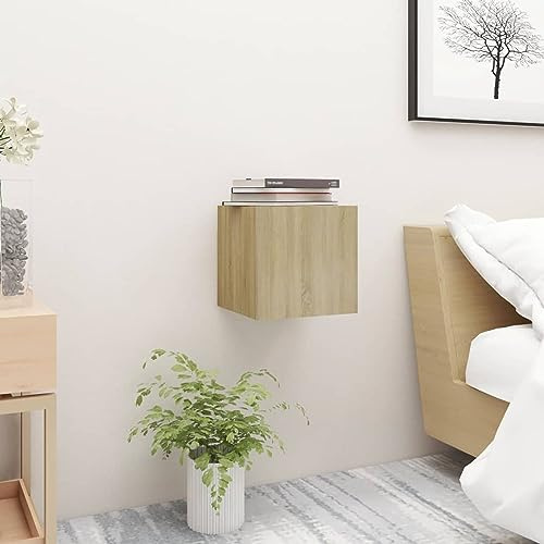 Homgoday Comodino, comodino, comodino, comodino, comodino, console da notte, tavolino per camera da letto, letto in rovere Sonoma, 30,5 x 30 x 30 cm, in legno