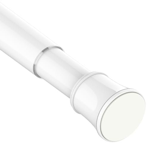 Tringle à rideau de douche extensible réglable sans perçage pour rideaux à œillets, salle de bain, chambre à coucher (170-260 cm, blanc)