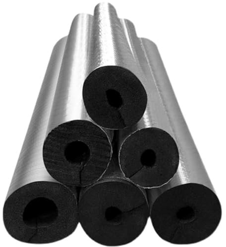 Flexible Rohrisolierung Schaumstoffschlauch mit Selbstklebender Aluminiumfolie Frostschutz für Isolierung von Wasserleitungen Außen Länge 0.95m, Dicke 20/30mm, ID 20–108mm für Industrie ( Color : T