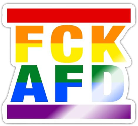 Spreadshirt FCK AFD Anti-Rassismus Sticker, max. 10x10 cm, 10 x 10 cm, Weiß glänzend