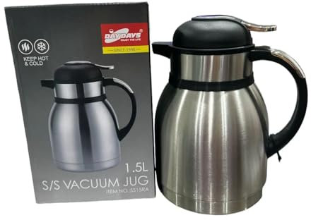 1.5l Hot Tea Coffee Drinks Vacuum Flask Jug Pump Lit Stainless Steel Airpot
