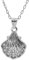 1001 Bijoux Collier argent rhodié pendentif coquille Saint-jacques de compostelles oxydes blancs sertis 40+5cm + écrin (offert) + Certificat d'Authenticité Argent 925‰