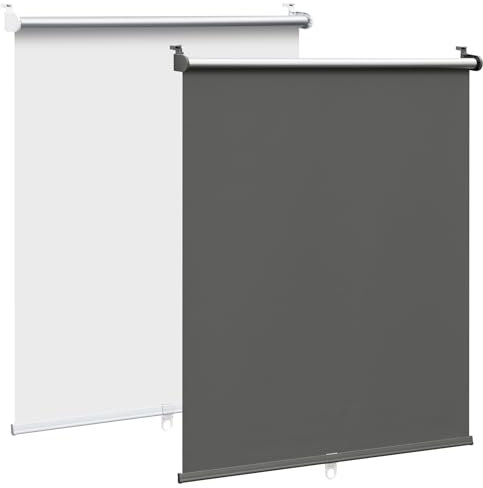 WOLTU Tenda a Rullo per Interni, Tenda a rullo Oscurante Klemmfix senza Fori 85x150 cm Carbone Nero Cordless, Tenda Avvolgibile Oscurante per Protezione Solare con Morsetti per Finestre e Porte