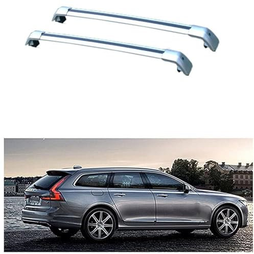 YIANKWY (2Stk) Dachgepäckträger Dachträger für Volvo V90 2016 2017 2018 2019 2020 2021 2022 Aluminium Dachträger Querstangen Gepäckträger,C