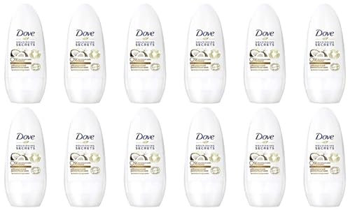 12x Dove Pflegegeheimnisse Deo Roll-On Regenerierendes Ritual Deo ohne Aluminium & Alkohol mit Kokos- und Jasminblütenduft Anti-Transpirant für 48H Schutz 50 ml (12er Pack)