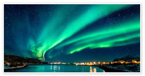 Polarlichter in Nordnorwegen Poster von Sascha Kilmer 40 x 20 cm Wandbilder Wanddeko
