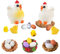Dazzjoy Mini Tierfiguren Henne, Küken, Ei Deko 19 x Miniatur Figuren Ostern Deko,Harz Ostereier Huhn Kleine Figuren Osterdeko,Osterküken,Eier Osterdekoration Konfetti,Oster Tischdeko Streudeko Ostern