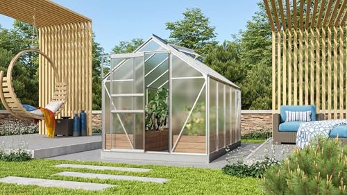 Vitavia Gewächshaus Venus 6200, Aluminium eloxiert, 6,2 m², 6 mm HKP | Wetterfestes & stabiles Treibhaus | Perfekt für Gemüse & Pflanzen | Robust & langlebig