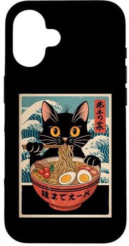 Cute Cat Eating Ramen Noodles Japanese Kawaii Anime Gifts Case for iPhone 16
