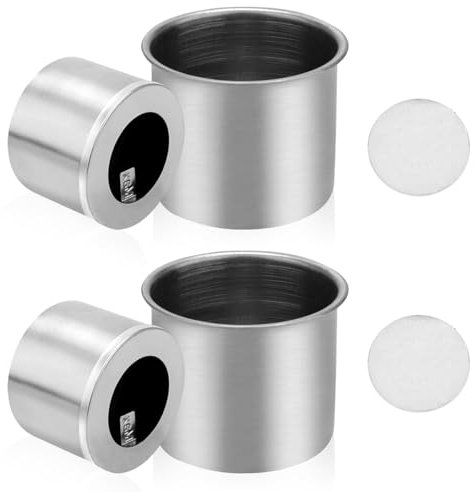 Bioethanol Burner Pot Universal Stainless Steel Combustion Chamber Tank for Table Fireplace, Includes Fibreglass Wool for Bioethanol Ethanol Burner Pot Set for Balconies Patios (1 Set)