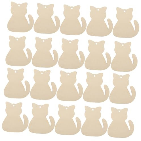 Gadpiparty 40Stücke Holz Katzen Ausschneidungen Unbehandelte Holzstücke DIY Katzen Holzscheiben für Bastelprojekte und Wanddekoration für Junge Mädchen und Kreative Bastelideen