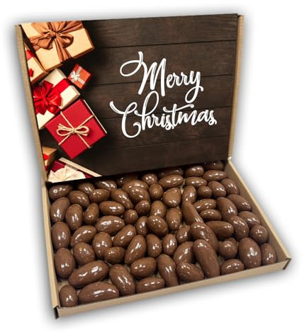 Milk Chocolate Brazils Merry Christmas Chocolate Gift Box Hamper (Christmas Kraft)