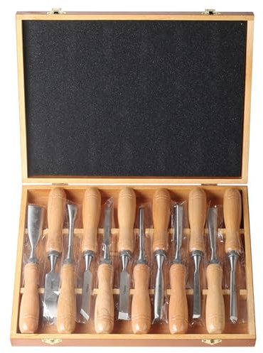 NEWFUN Gubias para tallar madera – 12 pcs set pro madera | 12 pcs gubias para tallar madera · Para aficionados y profesionales