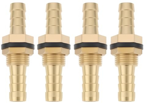Briny River Lot de 4 raccords cannelés en laiton avec rondelle en silicone pour conduite de carburant 8 mm