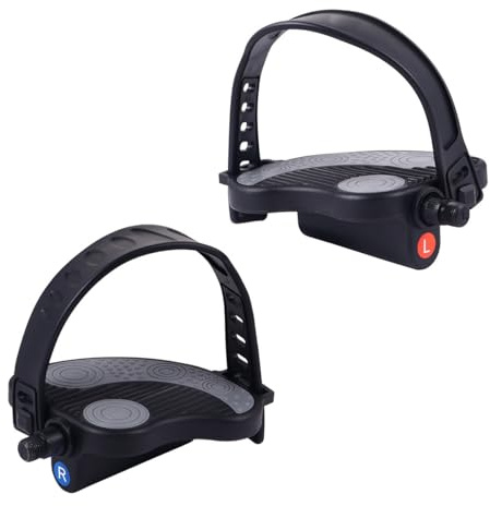 Angoily Fahrradpedale mit Riemen Rutschfestes Flachpedal aus Abriebfestem Material Verstellbare Heimtrainer Pedale Kompatibel für Mountainbike und Rennrad Zufälliger Stil