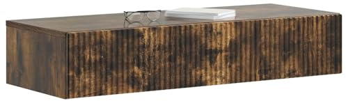 vidaXL Wandmontierter Beistelltisch Geräucherte Eiche Holzwerkstoff, Moderne Wohnraumaufbewahrung, rechteckiges Wandregal, platzsparender Couchtisch, kompaktes Möbel fürs Dekor