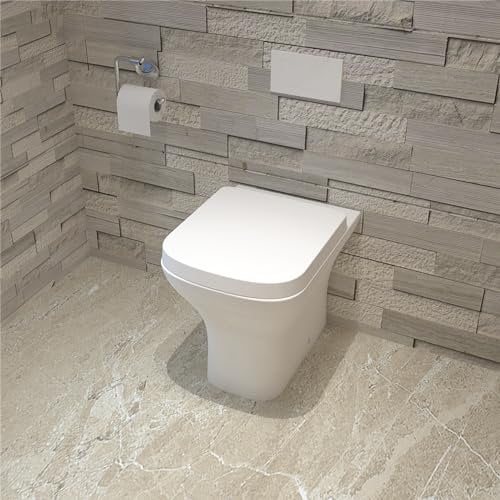 MYB Bathroom Back to Wall Square Toilet BTW Pan Cloakroom Soft Close Seat WC Modern