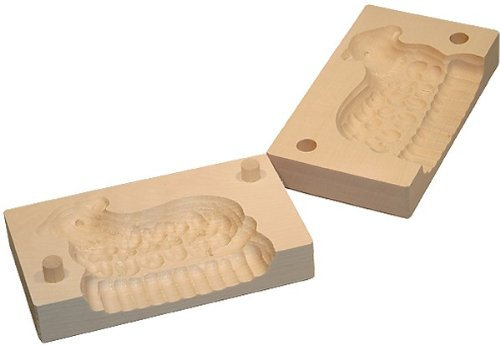Gravidus 2-teilige Butterform Lamm aus Ahornholz für 100g Butter mit Anleitung