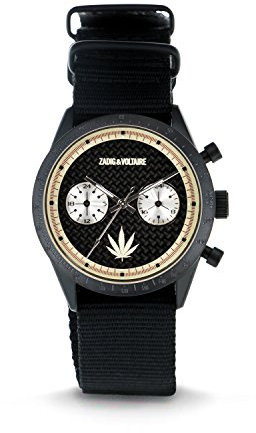 Zadig & Voltaire Unisex Analog Japanisches Quarzwerk Uhr mit Nylon Armband ZVM125