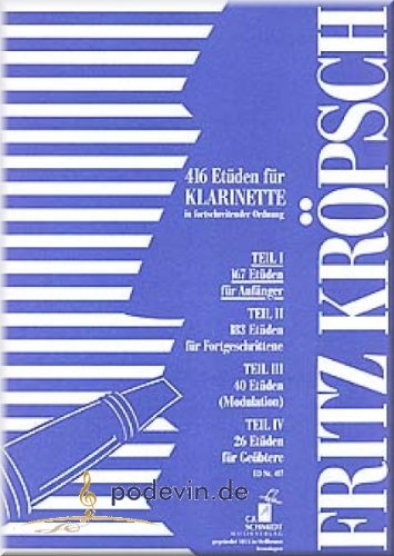 Fritz Kröpsch - Etüden 1 - Klarinette Noten [Musiknoten]