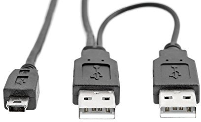 KnnX 28068 - USB 2.0 Dual Power Y cable - 2 x A male to Mini-B male - Length: 2 metres