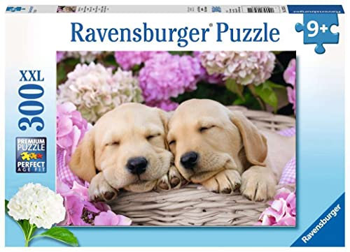 Ravensburger Kinderpuzzle 13235 - Süße Hunde im Körbchen - 300 Teile