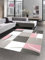 CARPETIA Designer Teppich Karo Pastell rosa Creme braun Größe 200 x 290 cm