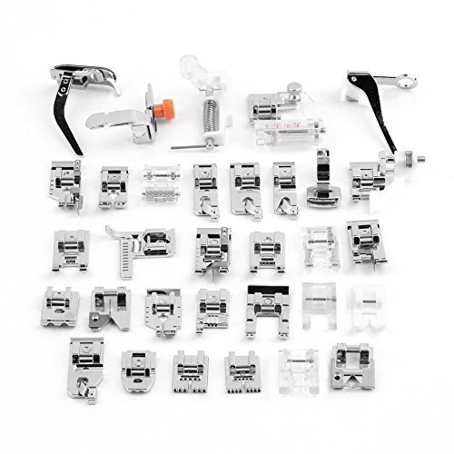 ele ELEOPTION Machine à Coudre kit Pieds-de-biche Multifonctionnel pour Machine à Coudre domistique Ourlet Pied de pièces Accessoires pour Brother Singer Lot de (32pcs)