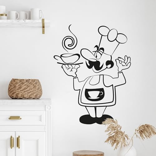 GRAZDesign Wandtattoo Koch Küche | Küchenaufkleber selbstklebend - 52x40cm / 081 hellbraun