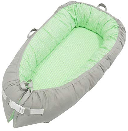 PB-SOAR 2-seitig 100% Baumwolle Babynest Nestchen Babybett Babykokon Reisebett Kuschelbett mit herausnehmbarer Matratze, multifunktionale Bettverkleinerung für Babys und Säuglinge (Muster 2)