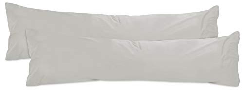 npluseins 2er Pack Baumwoll Kissenbezug - Jersey - viele Farben 1331.1812, ca. 40 x 145 cm, Silber