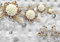 wandmotiv24 Fototapete Blumen Gold Diamanten Luxuriös Grau, XS 150 x 105cm - 3 Teile, Wanddeko, Wandbild, Wandtapete, Wasser, Polster, grau M1973