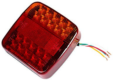 ETUKER LED-Anhängerleuchte, 12 V, wasserdicht, universell, Rücklicht, Bremslicht, mit Kennzeichenbeleuchtung, für LKW, Wohnmobil, Wohnwagen, Anhänger (Leuchtmittel mit 20 LEDs)