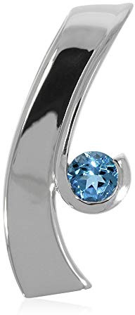 Anhänger mit 5 mm Swiss Blue Topas ca. 0,54 ct. rhodiniert